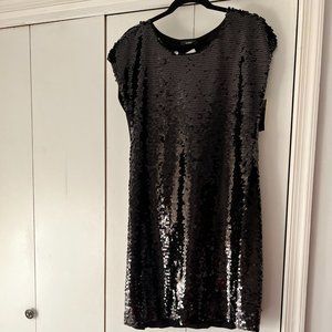 NWT! Alfani Black Sequin Front Dress, Size Medium